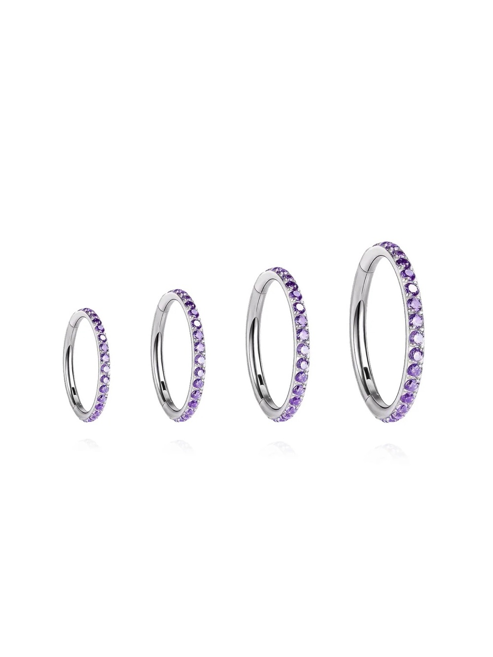 NWT - Titanium 6mm Purple Zirconia Cartilage Hoops